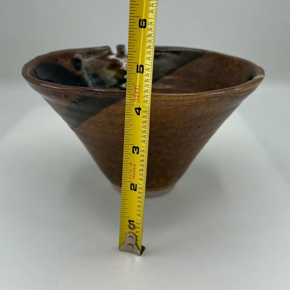 Hand Thrown Drip Glaze Pottery Rice Noodle Bowl Chopstick Rest Colorful